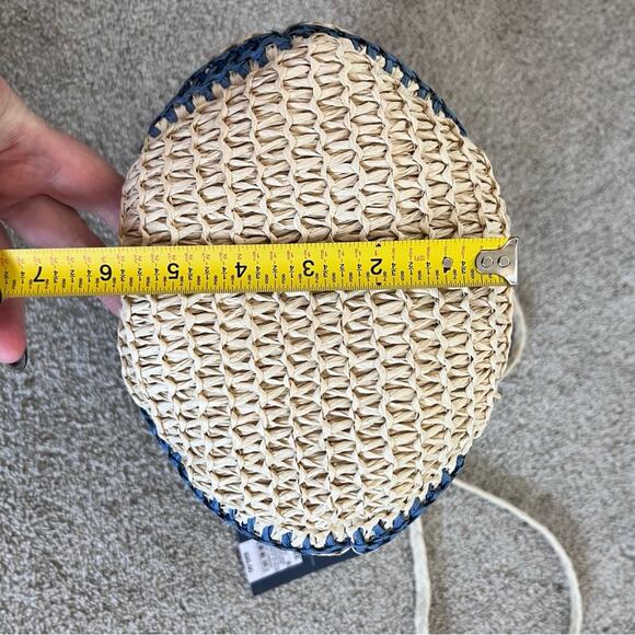 NWT Universal Thread Straw Purse Adjustable Over the Shoulder Strap Cream/Blue - Picture 6 of 10